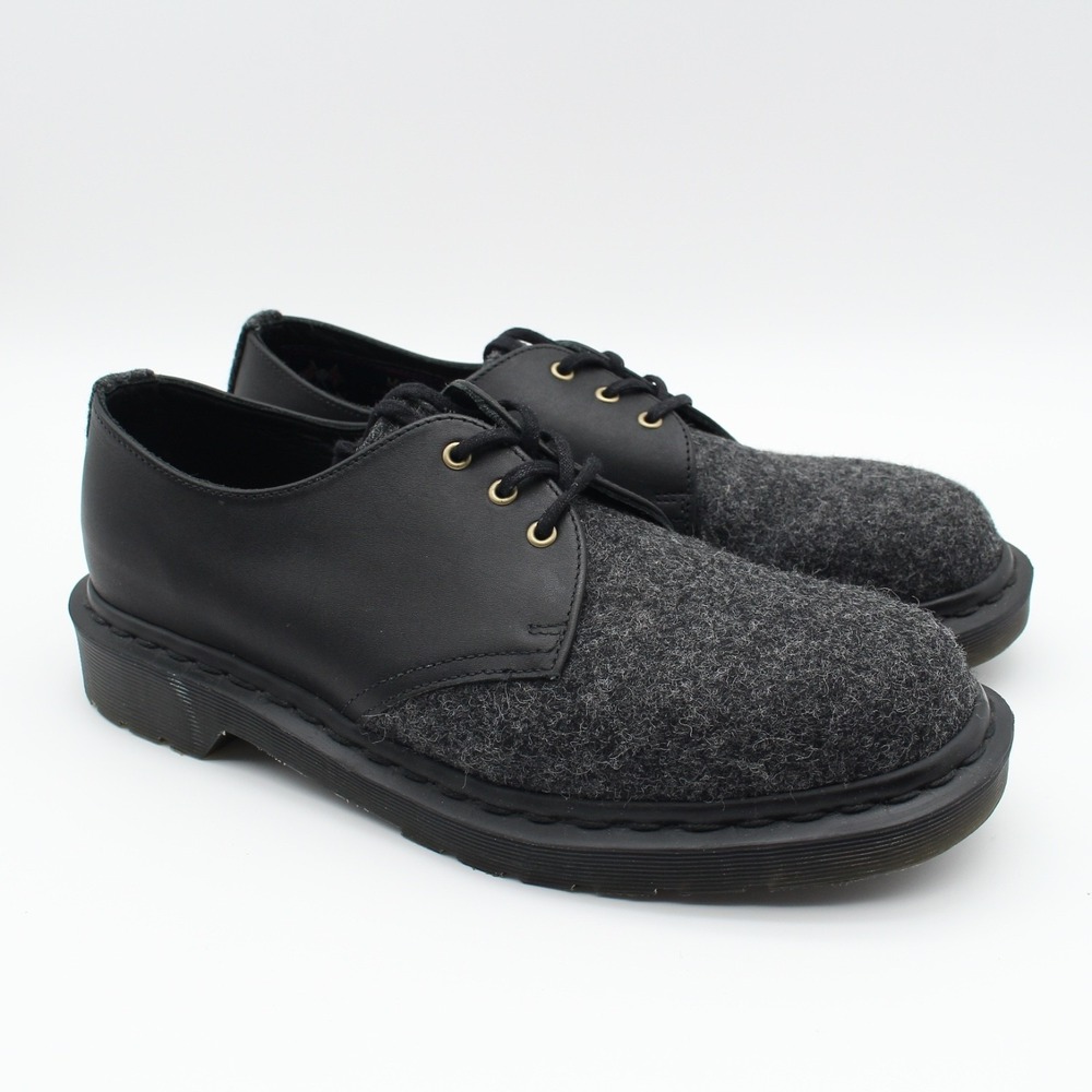 Dr Martens 1461 Melton Wool Oxfords Mens Size US 9 Black Leather (UK 8)